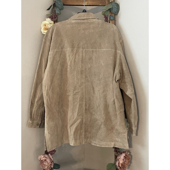 St John’s Bay  Leather Button-Up Shirt with Chest Pockets - Picture 3 of 9